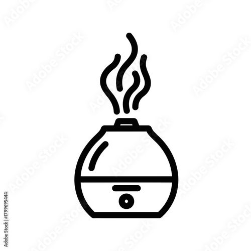 “Aroma Diffuser Icon – Essential Oil Humidifier Line Art for Wellness & Home Decor”