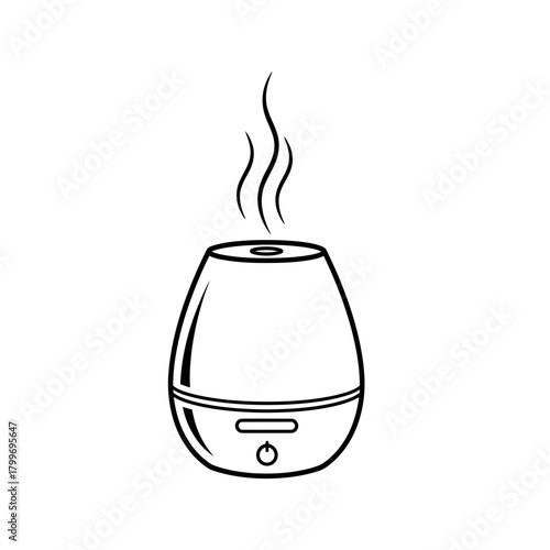 “Aroma Diffuser Icon – Essential Oil Humidifier Line Art for Wellness & Home Decor”