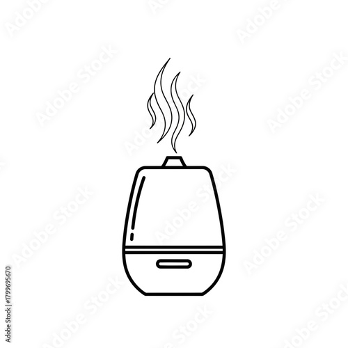 “Aroma Diffuser Icon – Essential Oil Humidifier Line Art for Wellness & Home Decor”