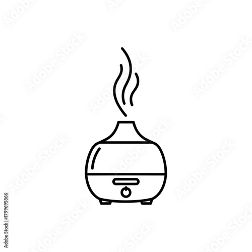 “Aroma Diffuser Icon – Essential Oil Humidifier Line Art for Wellness & Home Decor”