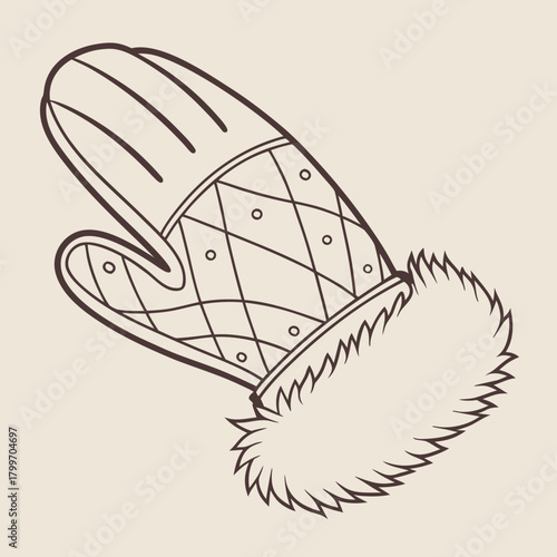 Elegant mitten, a fashionable winter hand warmer