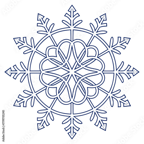 Line art of a snowflake