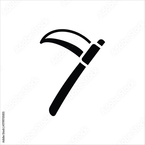 Sickle icon. Gardening equipment. Vector illustration for web design. Isolated on white background.
