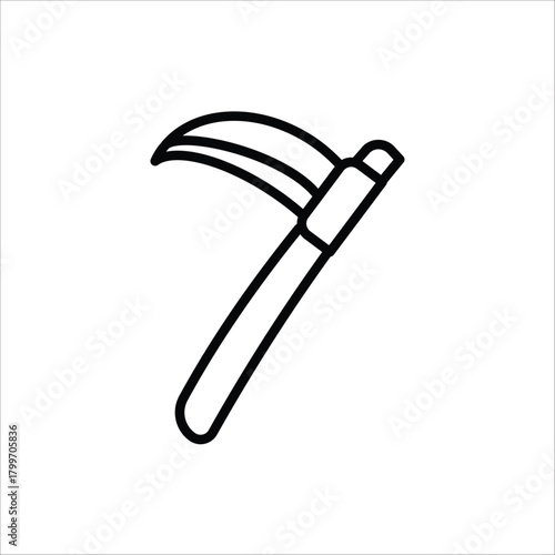 Sickle icon. Gardening equipment. Vector illustration for web design. Isolated on white background.