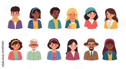 Diverse People Avatars Business & Social Media Profile Icons