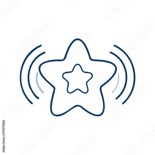 Child-friendly audio story app icon featuring star-shaped sound waves for safe listening content