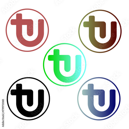 Modern TU Monogram Logo Set ? 5 Color Variants.ai