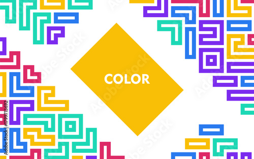 Abstract geometric color palette design with text space, perfect for digital or print applications