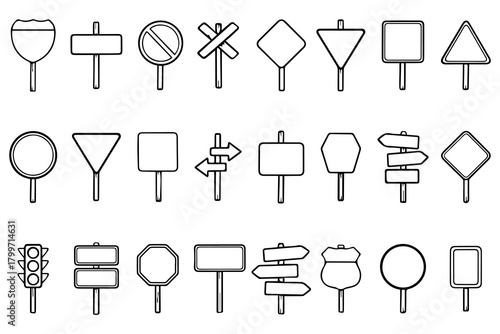 Hand drawn road sign. Doodle signpost, sketch street direction pointer.