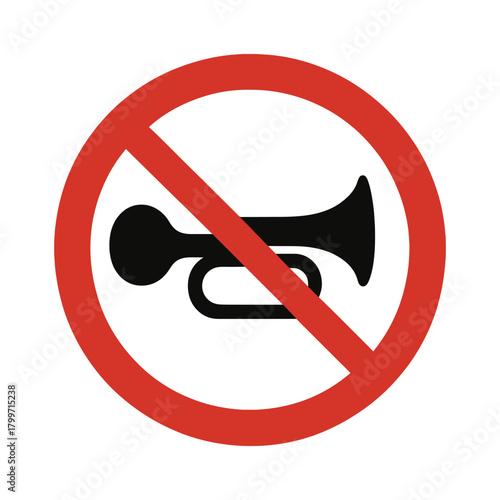 No honking sign isolated on indicates silence required