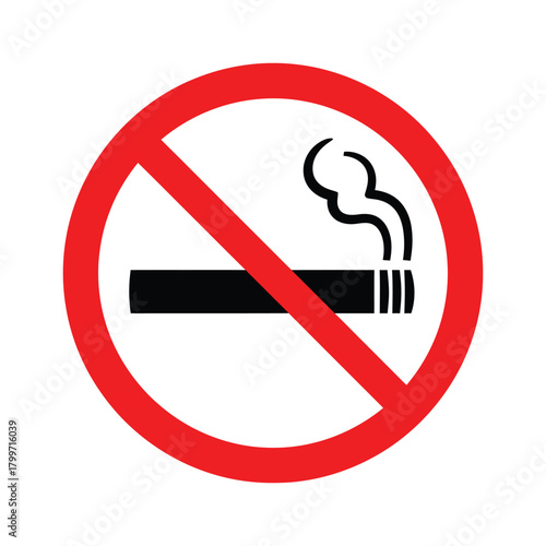 No smoking sign isolated on, a prohibition of smoking area