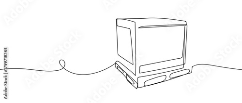 Wooden box in one continuous line Dynamic single line draw design vector illustration Editable stroke.