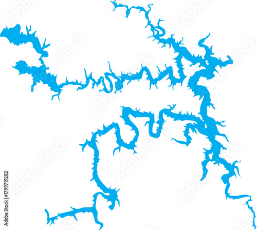 Truman Reservoir, Missour,i Map Shape Silhouette