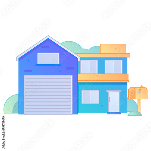Smart Home Housing Architecture Real Estate Transaction Gradient Flat Vector Illustration Investment Mortgage Asset

