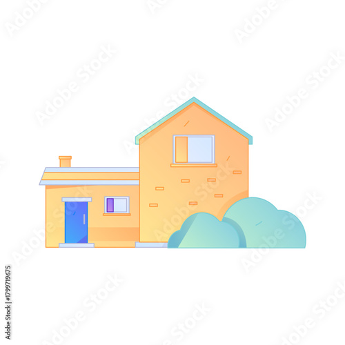 Smart Home Housing Architecture Real Estate Transaction Gradient Flat Vector Illustration Investment Mortgage Asset
