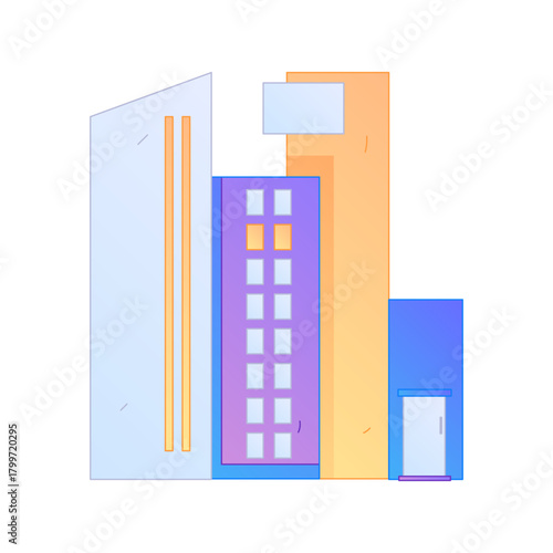 Smart Home Housing Architecture Real Estate Transaction Gradient Flat Vector Illustration Investment Mortgage Asset
