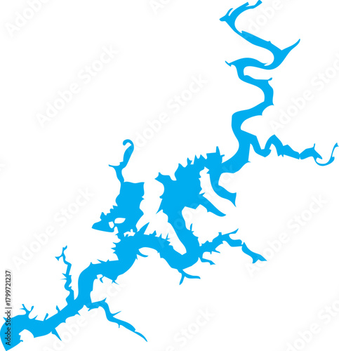 Grand Lake O' the Cherokees in Oklahoma Map Shape