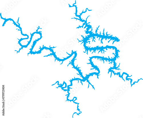 Lake of the Ozarks in Missouri Map Shape