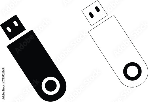 USB pendrive icon. flat and stroke style Collection. simple symbol