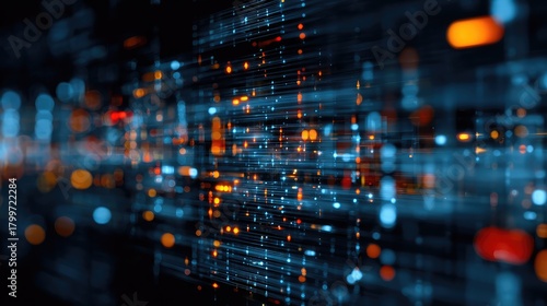 Wallpaper Mural Abstract digital network data flow technology background Torontodigital.ca