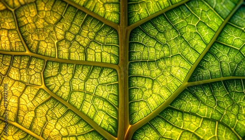 Vibrant closeup of leaf veins showing incredible detail and natural patterns