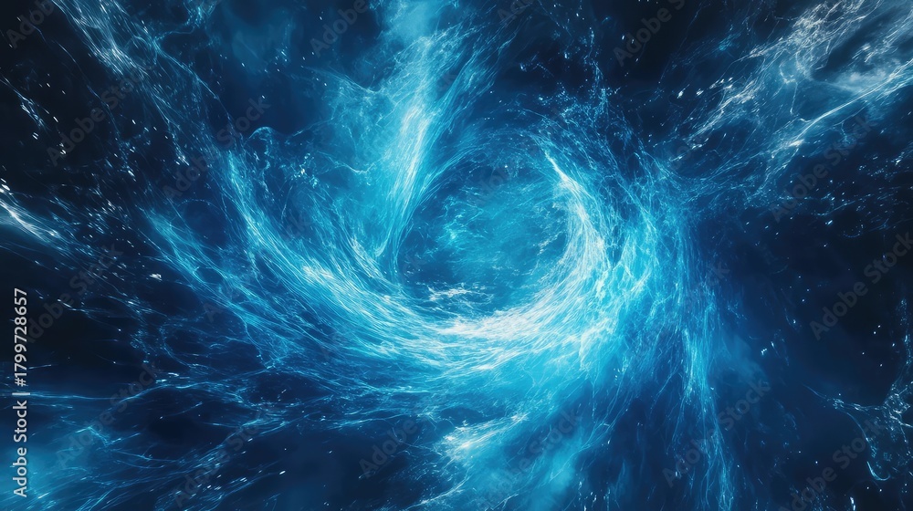 Fototapeta premium Abstract cosmic energy vortex in deep blue space