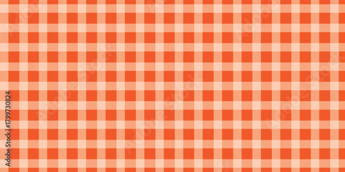 orange Gingham seamless pattern. Texture from rhombus/squares for - plaid, tablecloths, clothes, shirts, dresses, paper, bedding, blankets, quilts and other textile products. Vector illustration.