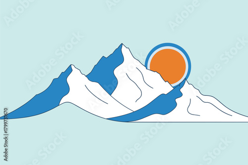 Stunning mountain peaks under vibrant sunrise, perfect for travel blogs and outdoor adventure promotions, inspiring a sense of freedom and majestic beauty