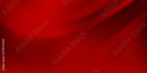 Red metal satin fabric silky wave background. Red silk abstract shapes with luxury background. Red luxurious background for celebration, ceremony, event, invitation card, advertising. Premium Vector.