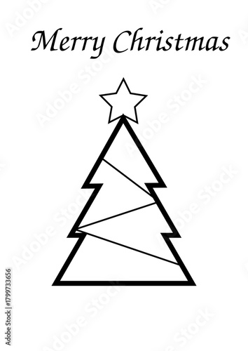 Black and White Christmas Tree Card