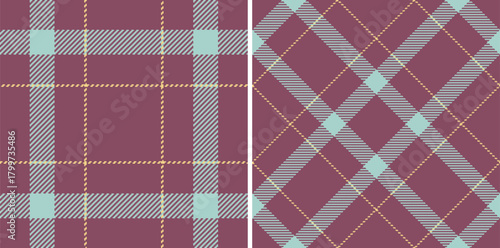 Textile background texture of fabric seamless plaid with a check tartan vector pattern. Set in earth colors. Fashion outfits for women.