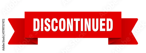 discontinued ribbon isolated on transparent background. discontinued ribbon
