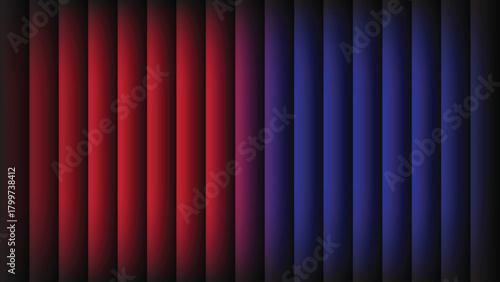 Abstract background with vertical lines and gradient color transition from red to blue on black backdrop