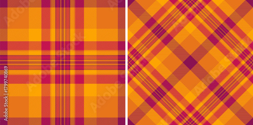 Background texture check of seamless textile tartan with a fabric pattern plaid vector. Set in fall colors of most comfortable furniture.