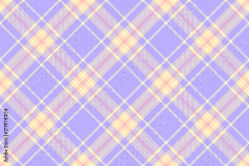 Pastel textile plaid seamless, revival pattern fabric check. Vertical background texture vector tartan in light and indigo colors.