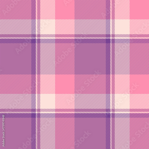 Interior tartan background seamless, anniversary texture vector plaid. Knot check fabric pattern textile in pink and red colors.