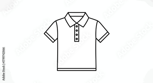 Simple graphic representation of a polo shirt featuring a minimalist design and clean outlines