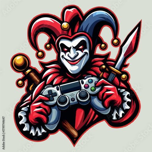 Jester mascot logo gaming