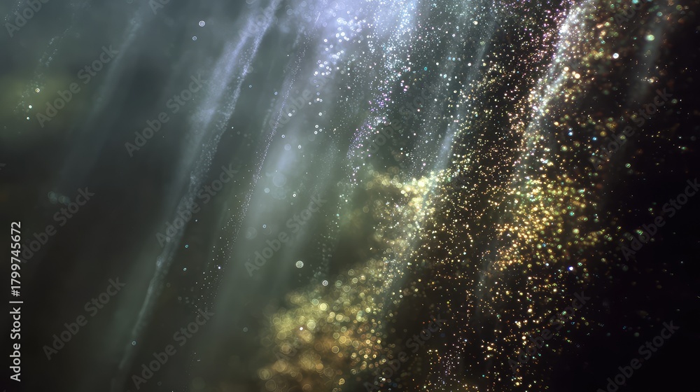 Fototapeta premium Shimmering particles creating abstract galaxy light effects