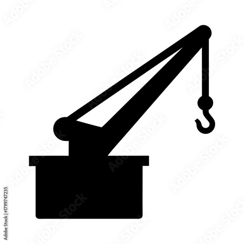 Silhouette of a construction crane with hook