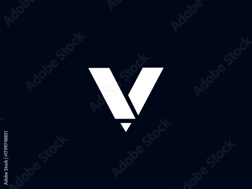letter V logo icon, education icon, pen