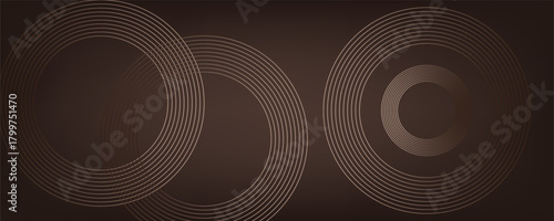 Premium background design with mocha mousse line pattern (texture) in luxury pastel color. Abstract horizontal vector template for business banner.dark brown background with golden brown circles.