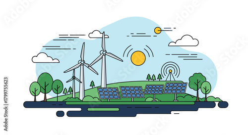 Renewable energy sources power a sustainable future for the planet.