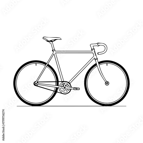 A sleek and stylish fixed gear bicycle isolated on, perfect for urban commuting and fitness