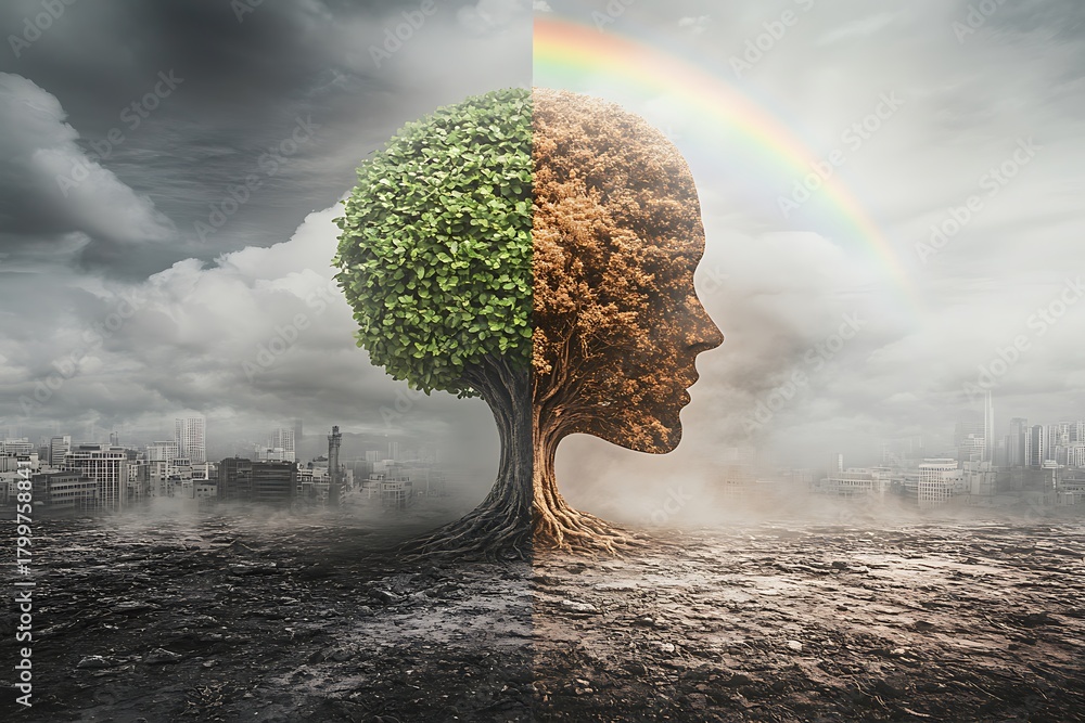 Fototapeta premium Environmental duality and human impact high resolution image