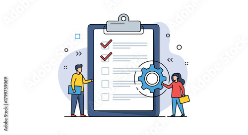 Project management checklist and task management process for successful team collaboration.