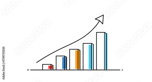 A simple visual representation of a bar chart showing increasing growth over time.