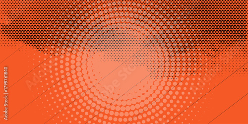 Halftone yellow dots pattern and black gradient grunge texture background. Dotted line comic sport style vector illustration.Vector ilustration