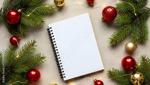 Flatlay Fitness Essentials with Blank Notebook Mockup