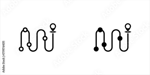 Roadmap icon set or logo illustration outline black style vector illustration, eps10.